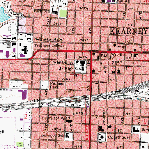 Topographic Map of Calvary Baptist Church, NE