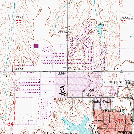 Topographic Map of First Baptist Church, NE