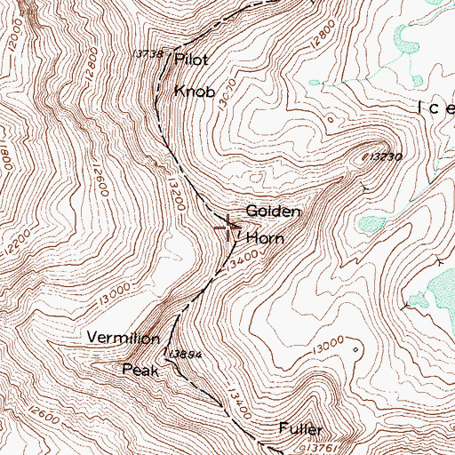 Topographic Map of Golden Horn, CO