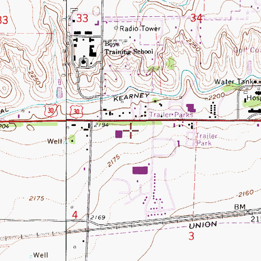 Topographic Map of Central Elementary School, NE