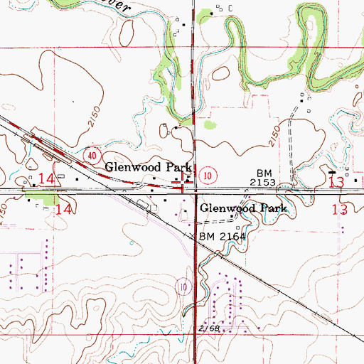 Topographic Map of Glenwood Elementary School, NE