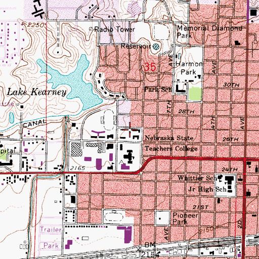 Topographic Map of Martin Hall, NE