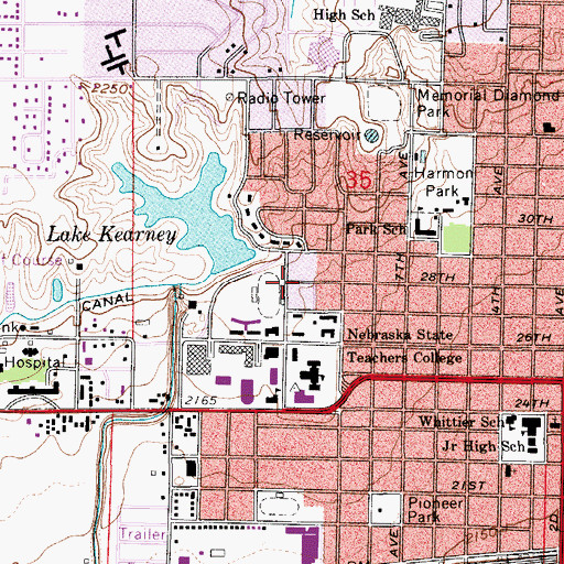 Topographic Map of Nebraskan Student Union, NE