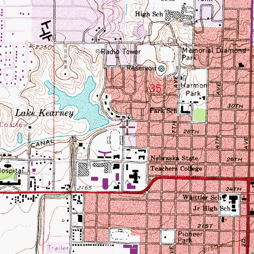 Topographic Map of Centennial Towers West, NE
