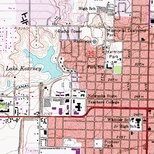 Topographic Map of Centennial Towers East, NE