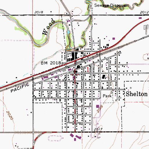 Topographic Map of Shelton Post Office, NE