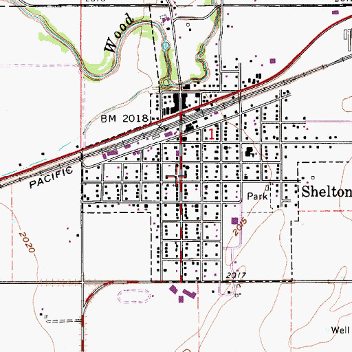 Topographic Map of Shelton Township Library, NE