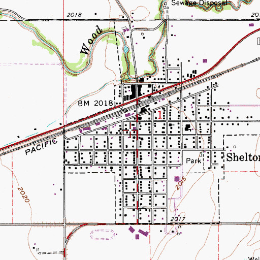 Topographic Map of Shelton Volunteer Fire and Rescue Department, NE