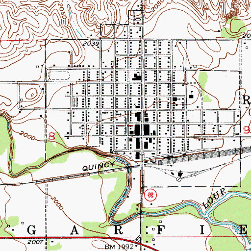 Topographic Map of Ravenna Public Library, NE