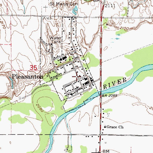 Topographic Map of Saint Marys Catholic Church, NE