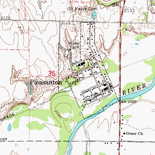 Topographic Map of Pleasanton (historical), NE