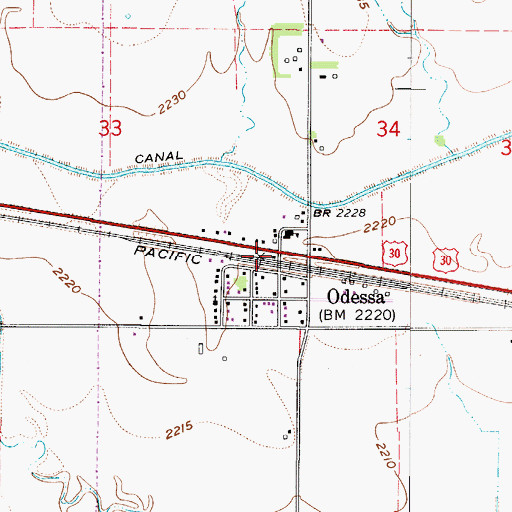 Topographic Map of Odessa, NE