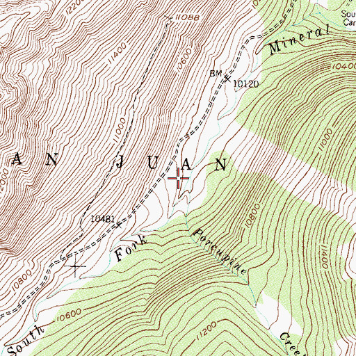 Topographic Map of Porcupine Creek, CO