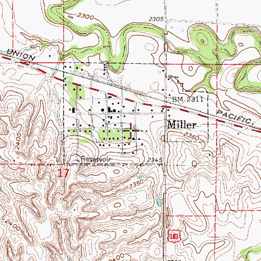 Topographic Map of United Methodist Church, NE