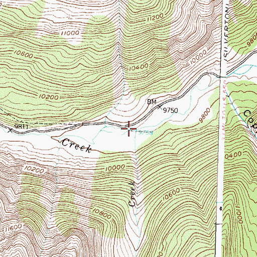 Topographic Map of Cataract Creek, CO