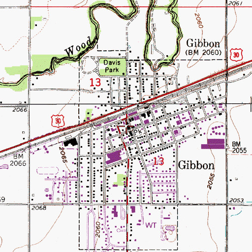 Topographic Map of Gibbon Police Department, NE
