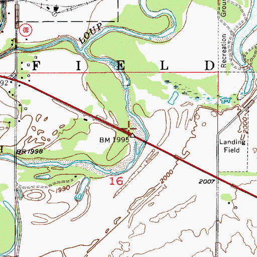 Topographic Map of Post South Loup Fork 'Fort Banishment' Historical Marker, NE