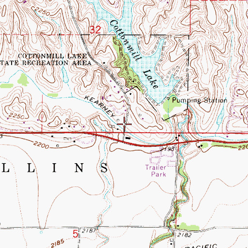 Topographic Map of Kearney Cotton Mill Historical Marker, NE