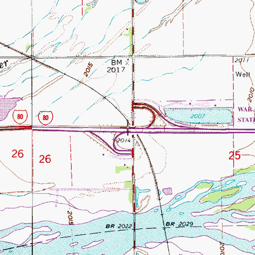 Topographic Map of Interchange 291, NE