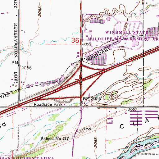 Topographic Map of Interchange 285, NE