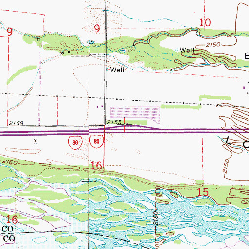 Topographic Map of The Great Plains Historical Marker, NE