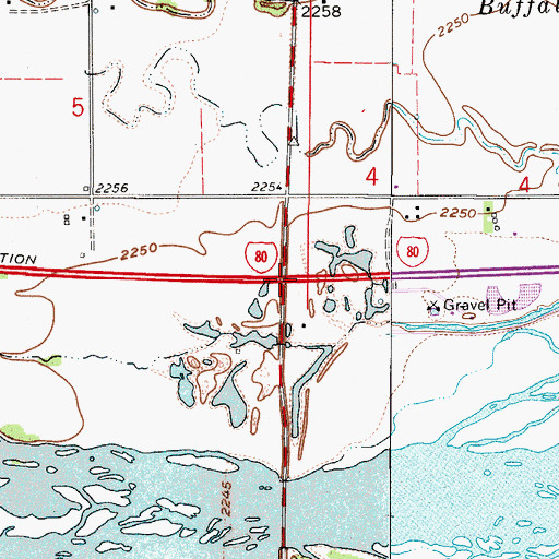 Topographic Map of Interchange 257, NE