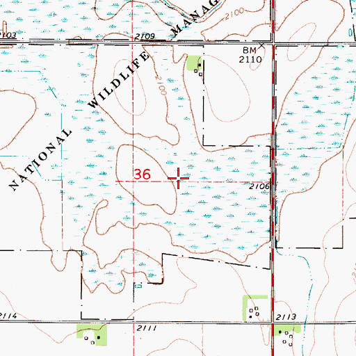 Topographic Map of Macon Lakes Federal Waterfowl Production Area, NE