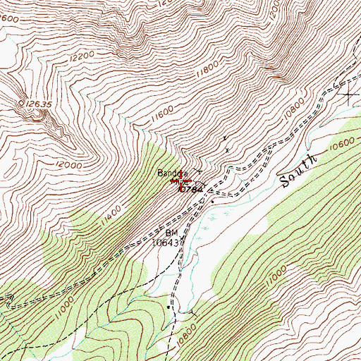 Topographic Map of Bandora Mine, CO