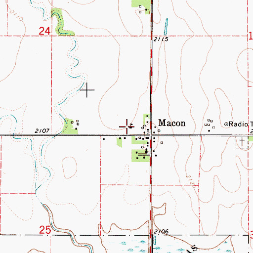 Topographic Map of Macon Public School, NE