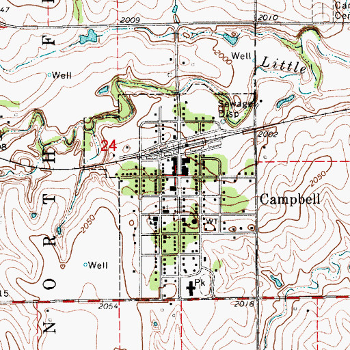 Topographic Map of Campbell Public Library, NE