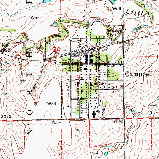 Topographic Map of Trinity Evangelical Lutheran Church, NE