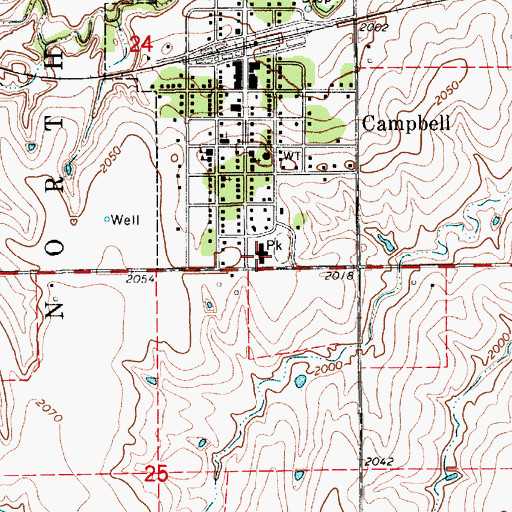 Topographic Map of Grandview Manor Nursing Home, NE