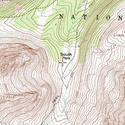 Topographic Map of South Park, CO