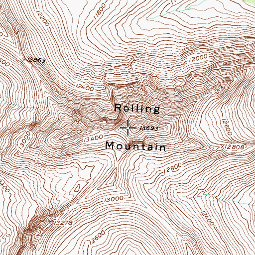 Topographic Map of Rolling Mountain, CO