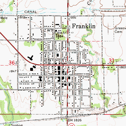 Topographic Map of First Christian Center, NE