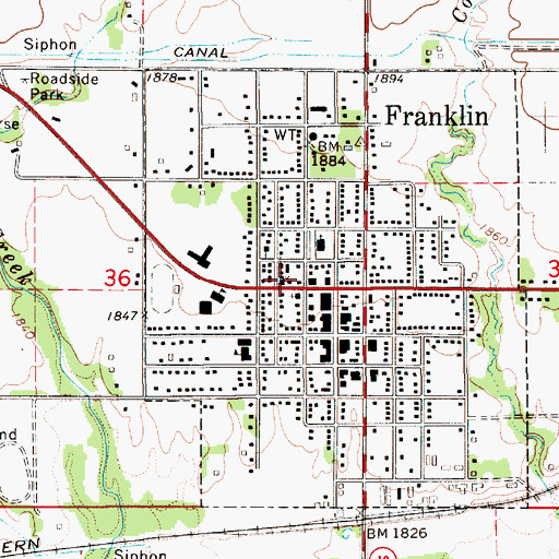 Topographic Map of First United Methodist Church, NE