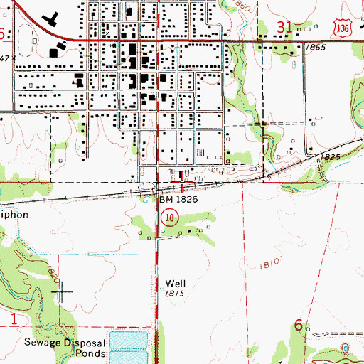 Topographic Map of Midland Co-op Elevator, NE