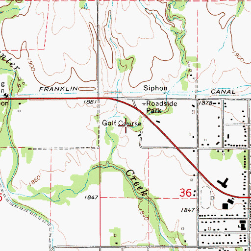 Topographic Map of Franklin Golf Club, NE