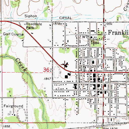 Topographic Map of Franklin Nursing Center, NE