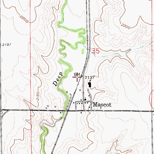 Topographic Map of Mascot, NE