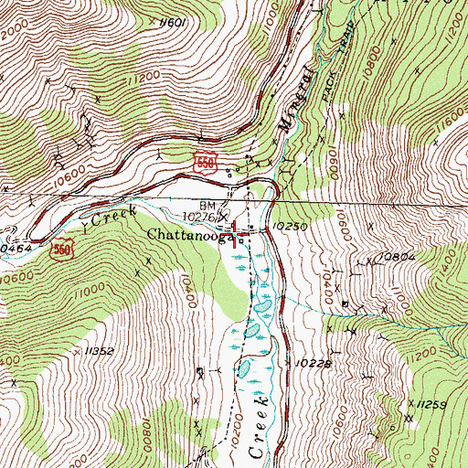 Topographic Map of Chattanooga (historical), CO