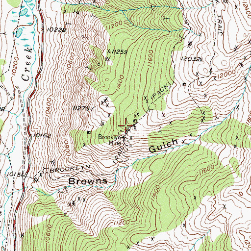 Topographic Map of Brooklyn Trail, CO