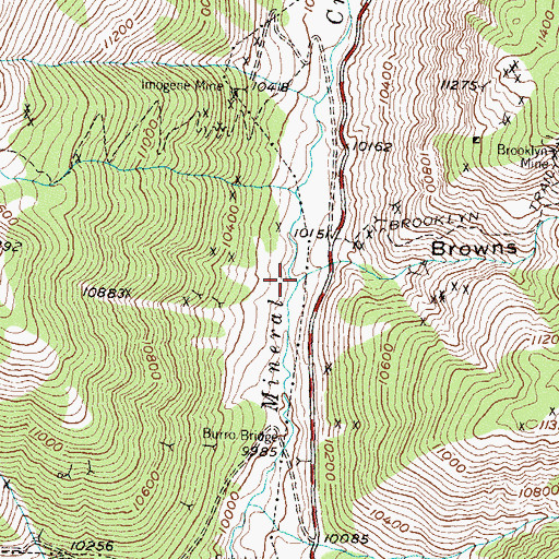 Topographic Map of Browns Gulch, CO