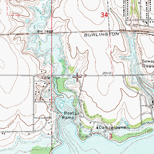 Topographic Map of Hunter Cove Campground, NE