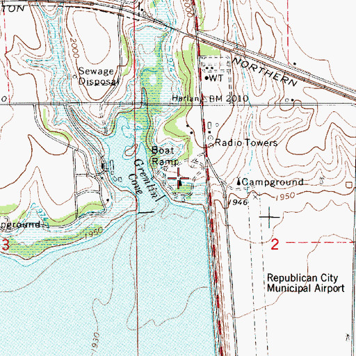 Topographic Map of Gremlin Cove Campground, NE