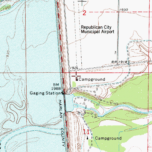 Topographic Map of Outlet Campground, NE