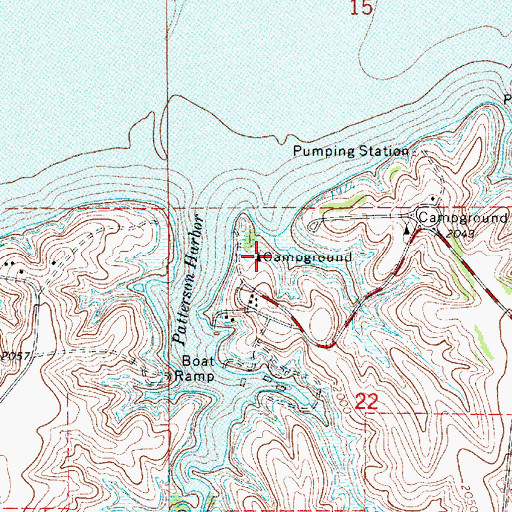 Topographic Map of Patterson Harbor Marina Campground, NE