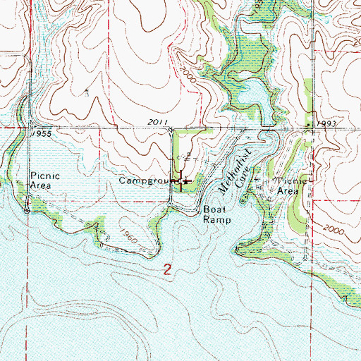 Topographic Map of Methodist Cove Campground, NE