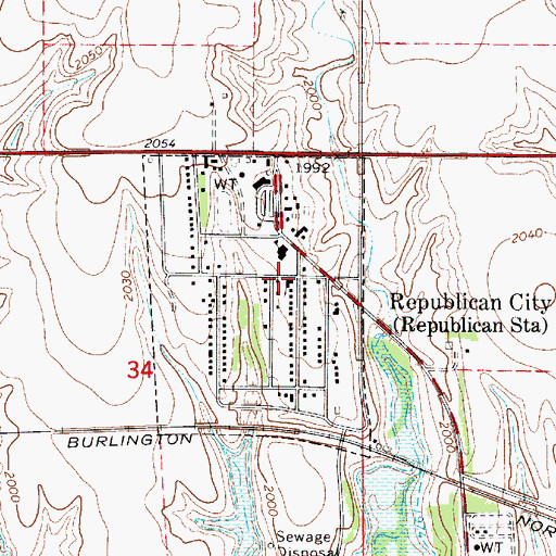 Topographic Map of United Methodist Church, NE