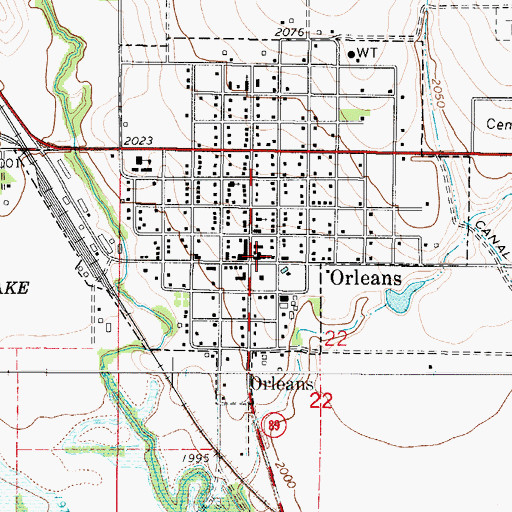 Topographic Map of Orleans Post Office, NE